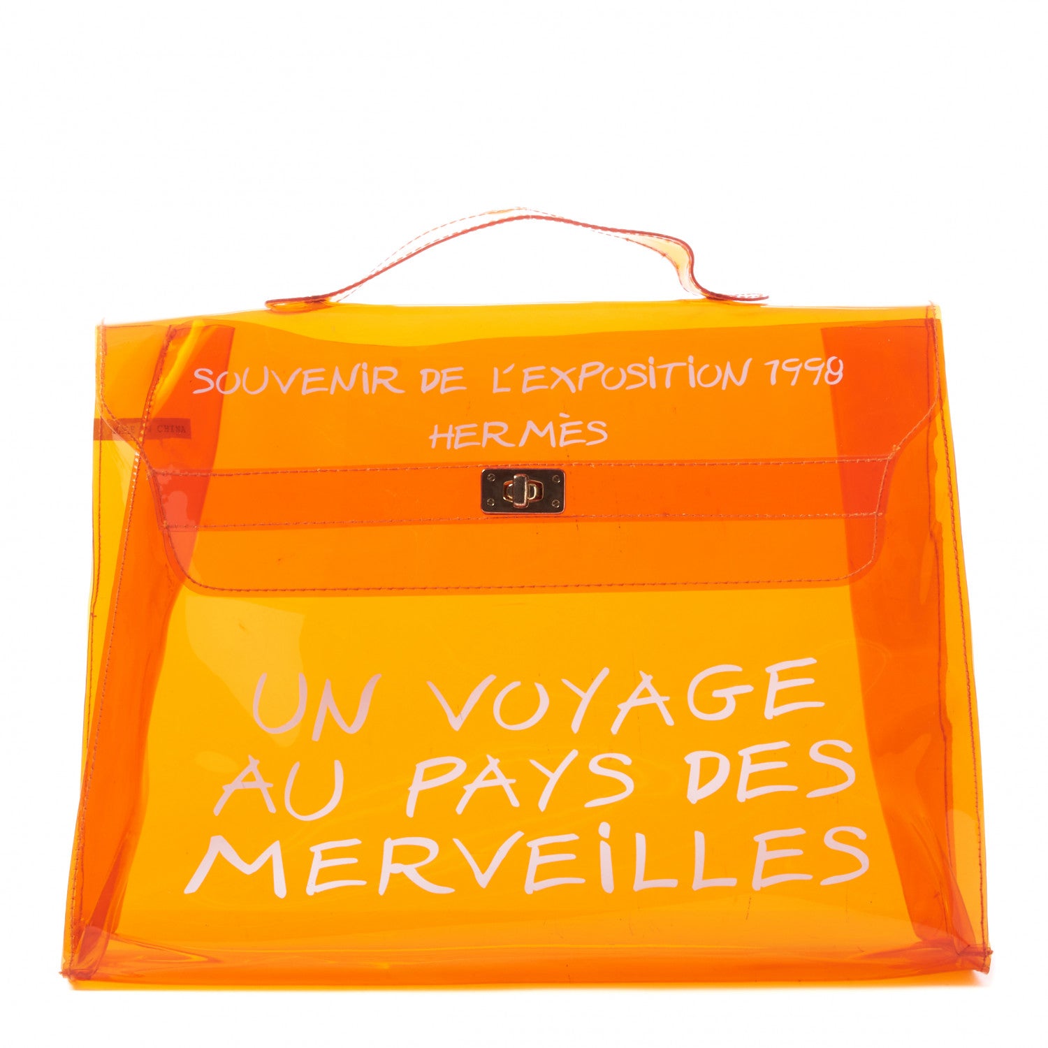 Hermes Vinyl Souvenir De L'Exposition Kelly Orange 1 of 8
