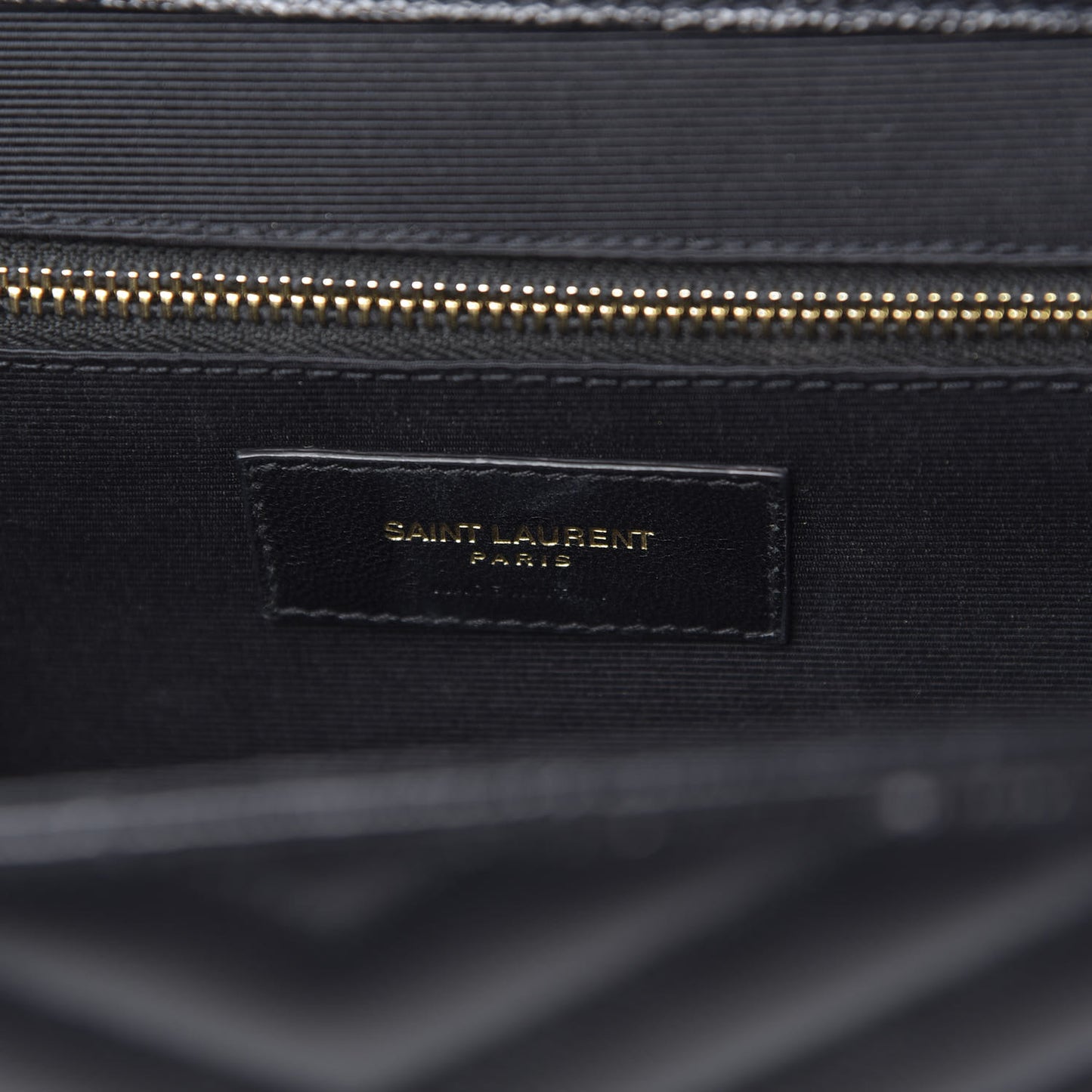 Grain De Poudre Matelasse Chevron Large Monogram Satchel Black