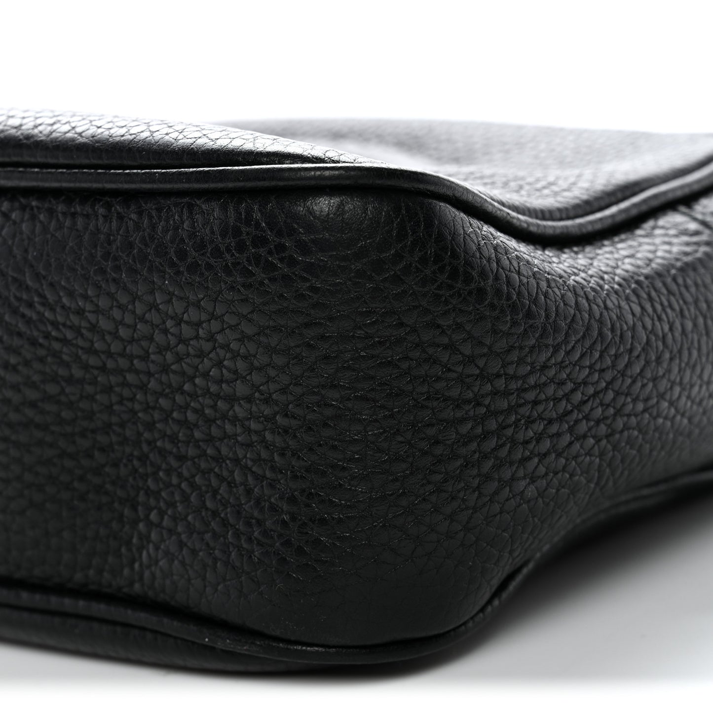 Pebbled Calfskin Small Soho Disco Bag Black