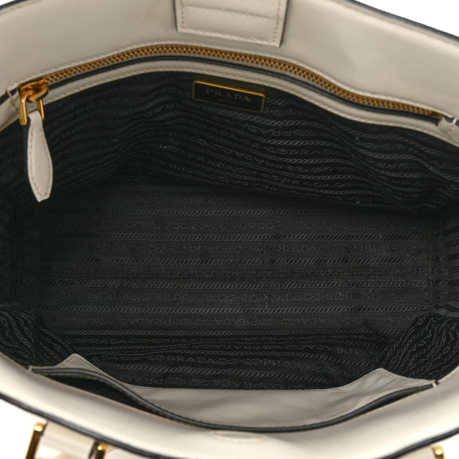 Prada Saffiano Soft Calfskin Zippered Tote White 5 of 15