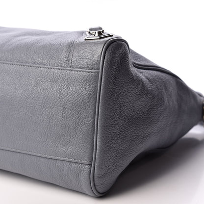 Balenciaga Chevre Silver Metallic Edge Hardware Velo Bleu Acier 6 of 9