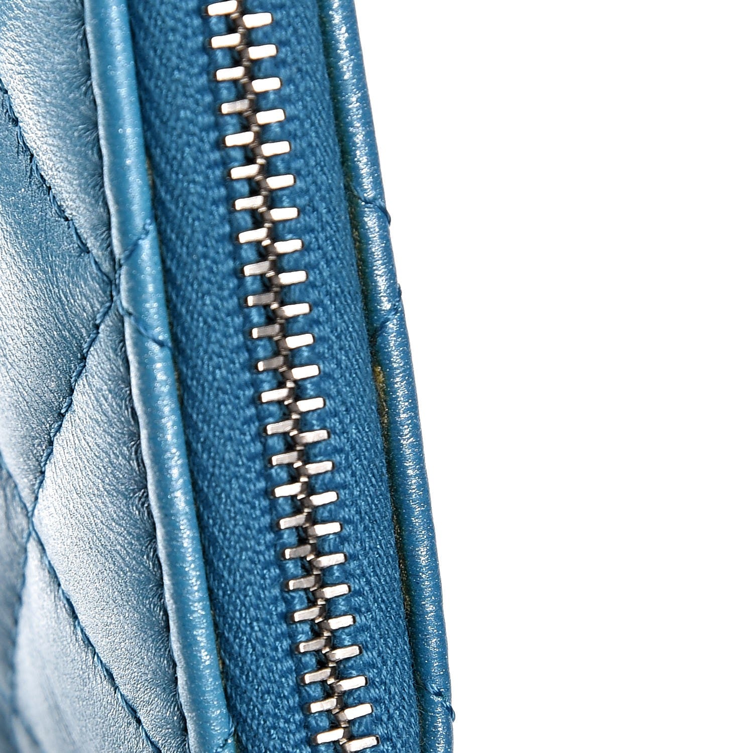 Chanel Metallic Lambskin Small Cosmetic Case Turquoise 8 of 10