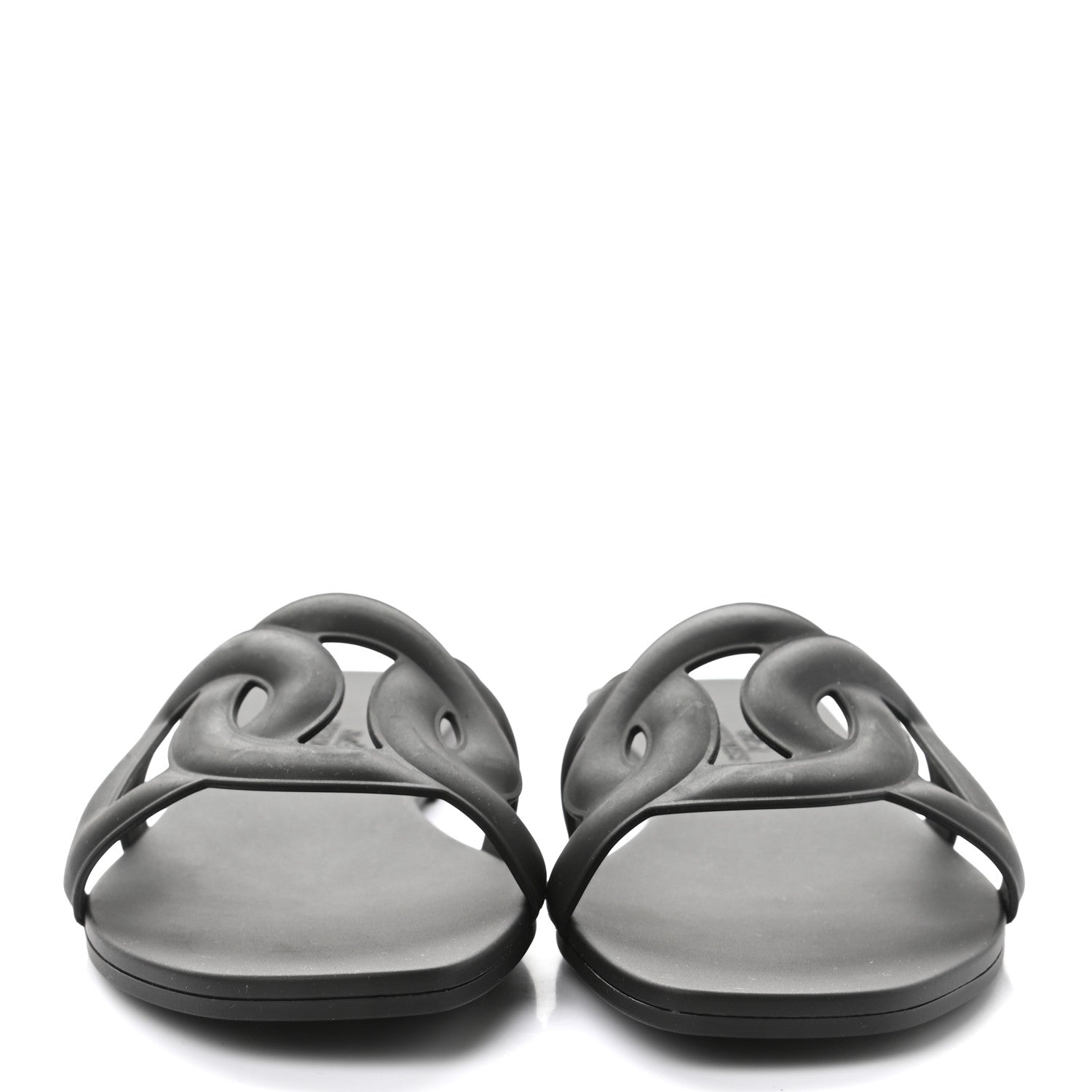 Hermes Rubber Aloha Sandals 35 Black 2 of 9