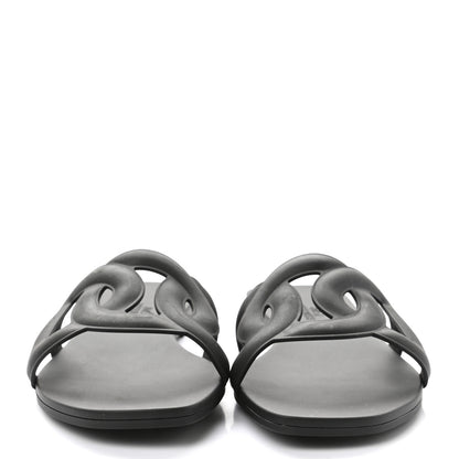 Hermes Rubber Aloha Sandals 35 Black 2 of 9