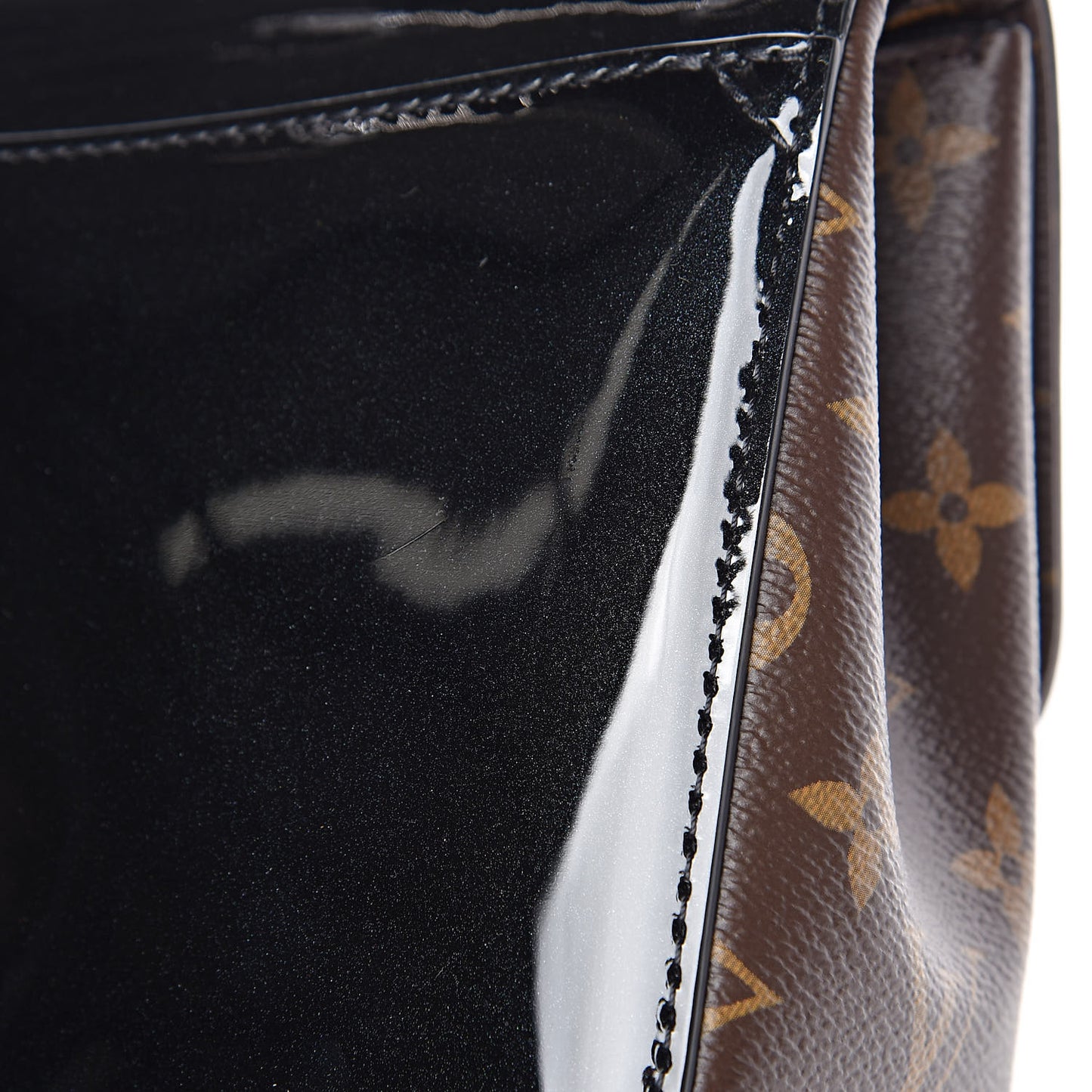 Patent Calfskin Monogram Cherrywood BB Black