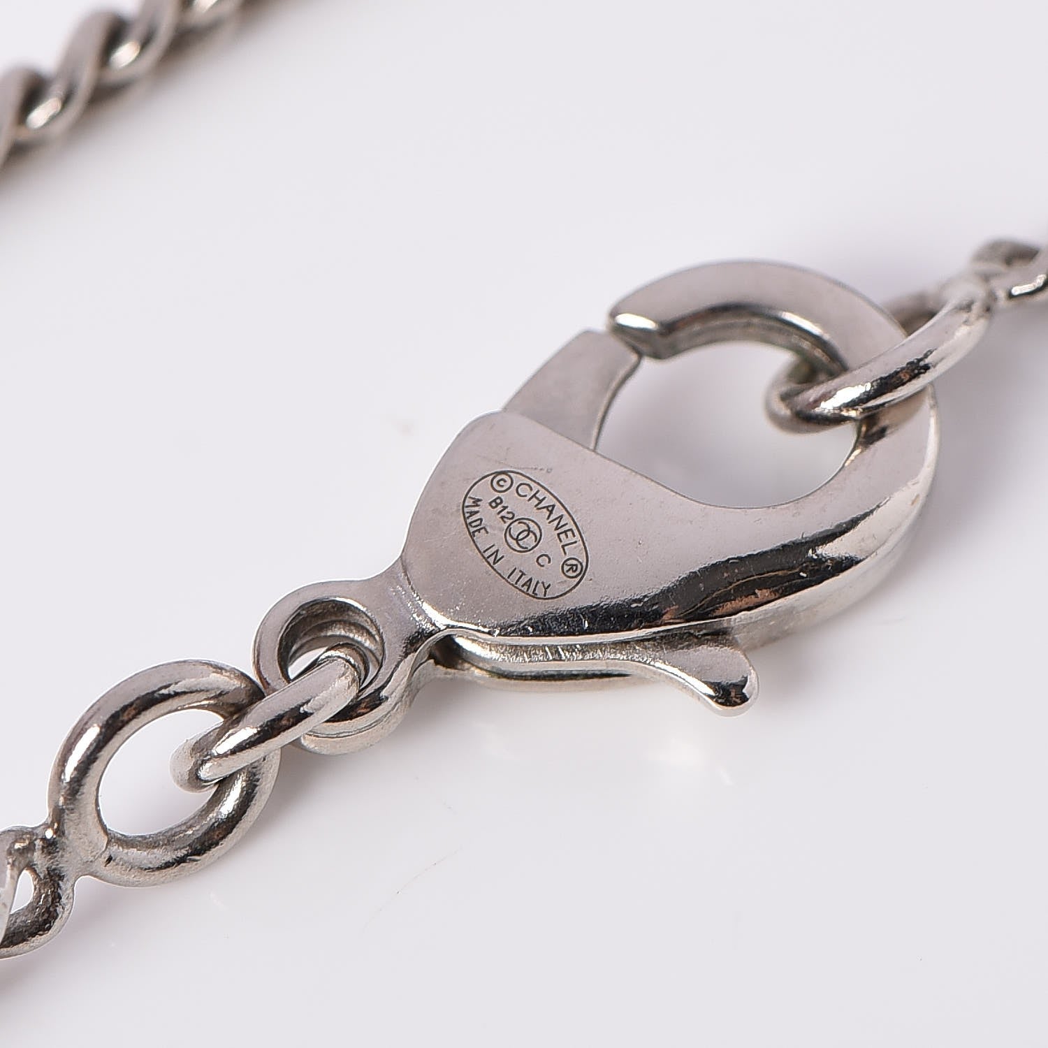 Chanel Swarovski Crystal Camellia CC Necklace Silver 5 of 5