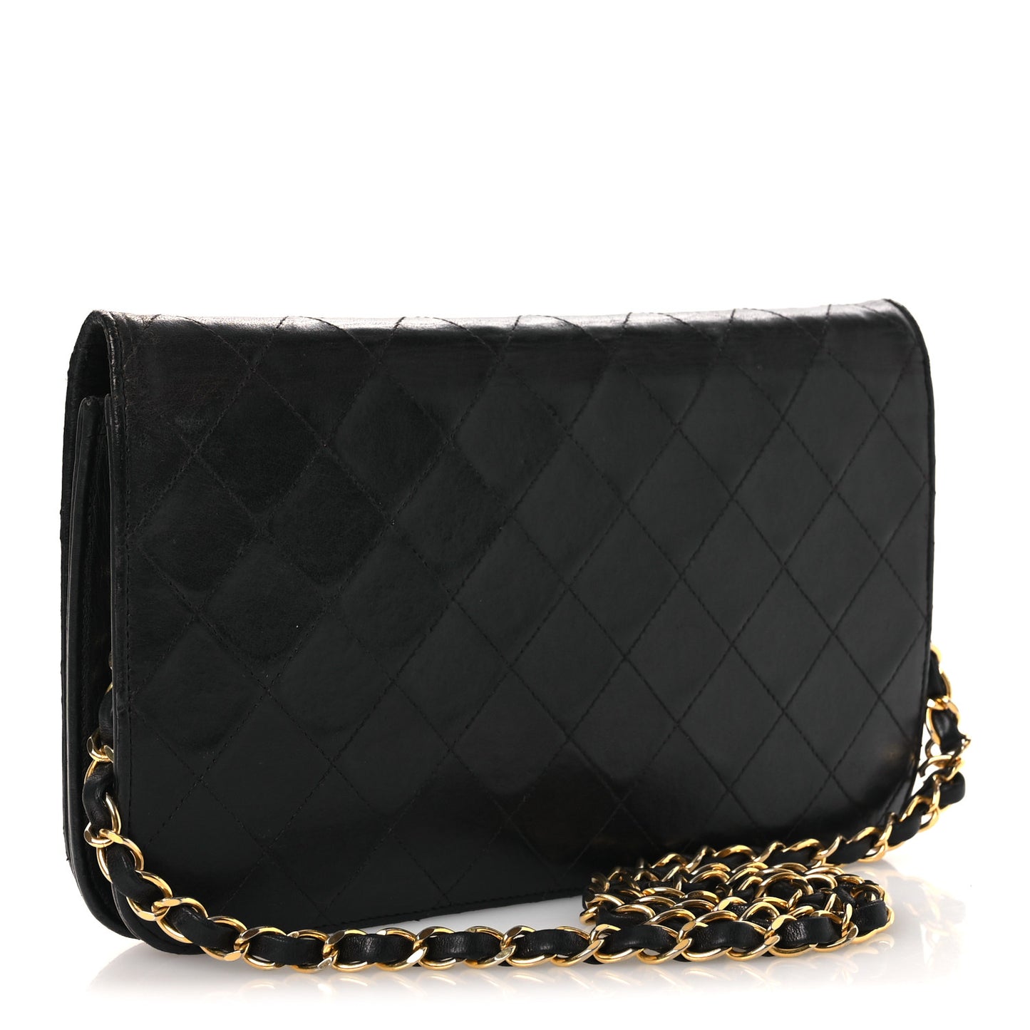 Lambskin Quilted Small Single Flap Bag Black
