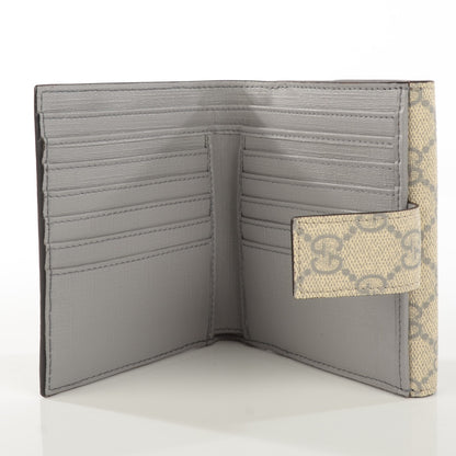 Gucci GG Supreme Monogram GG Pierce French Flap Wallet Ecru Grigio 5 of 7