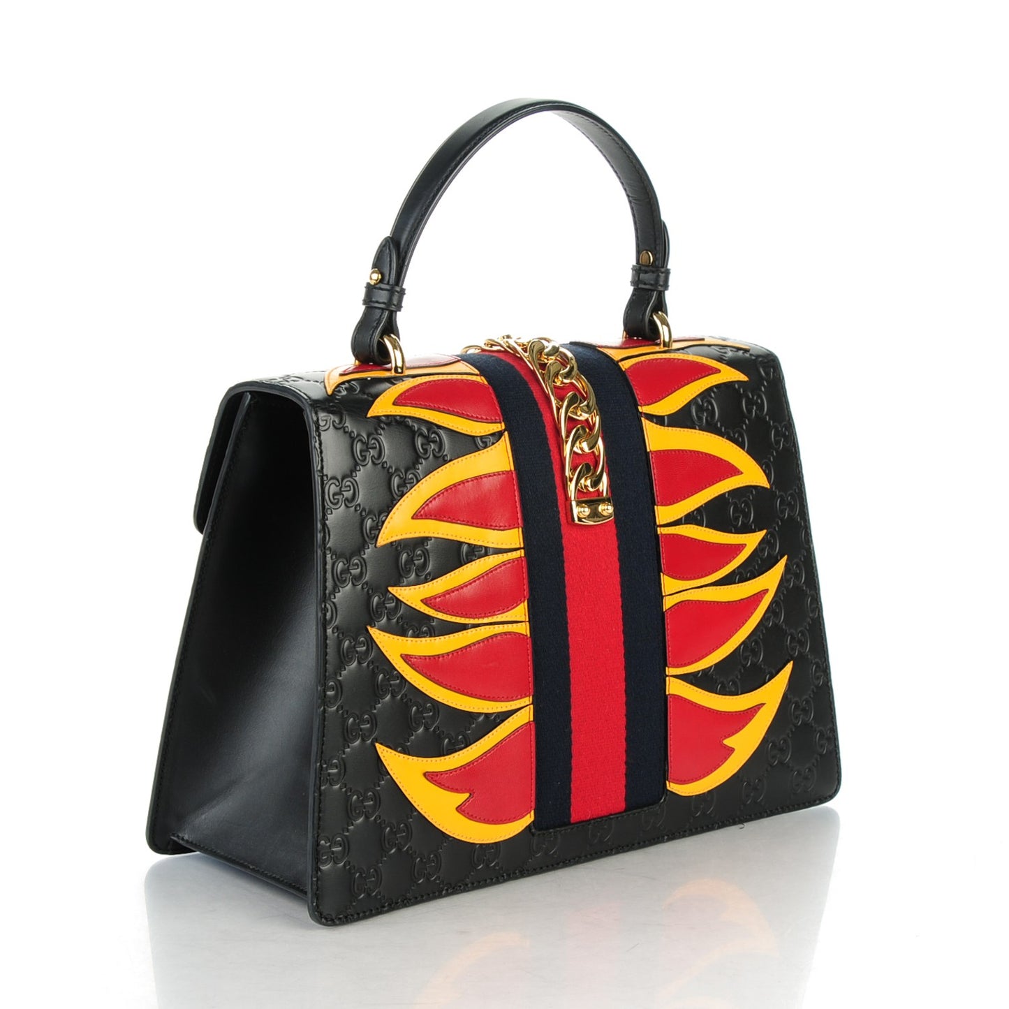 Guccissima Signature Medium Sylvie Top Handle Bag Black