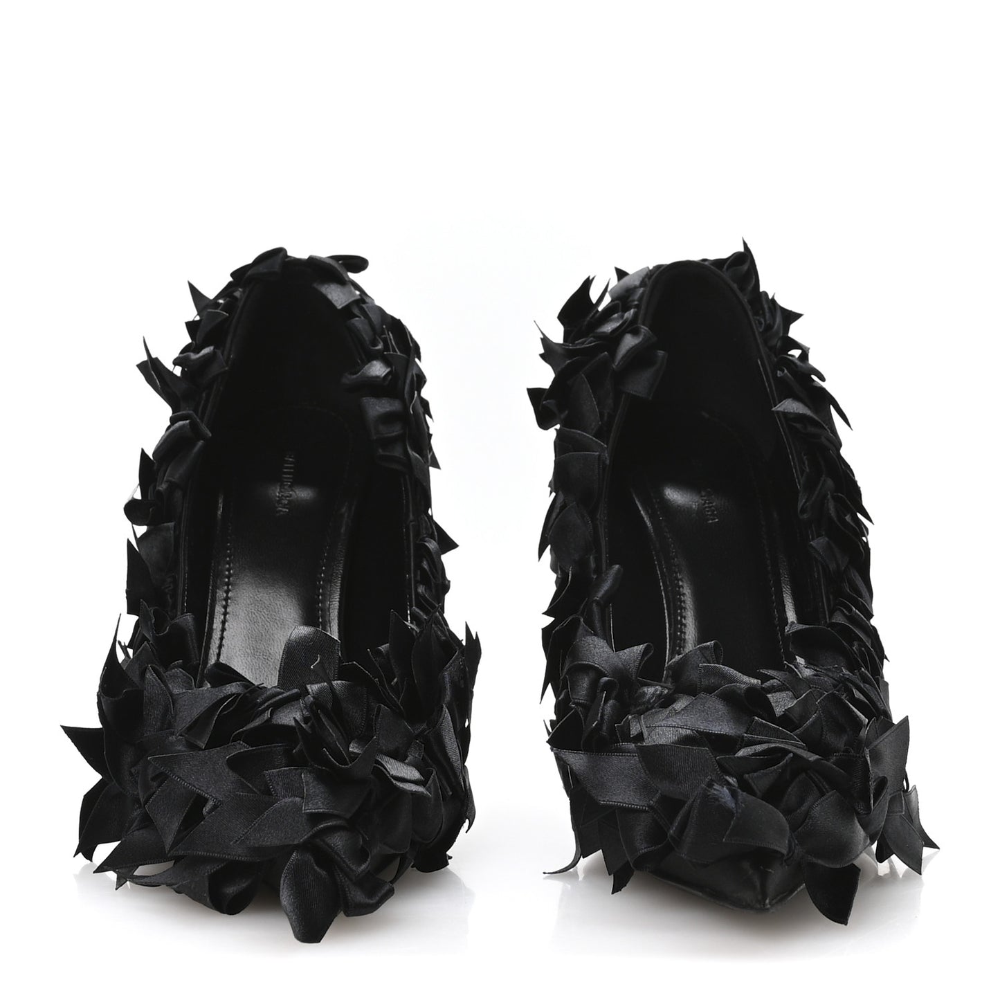 Satin Pointed Marie A Bows All Over 110mm Pumps 35 Black