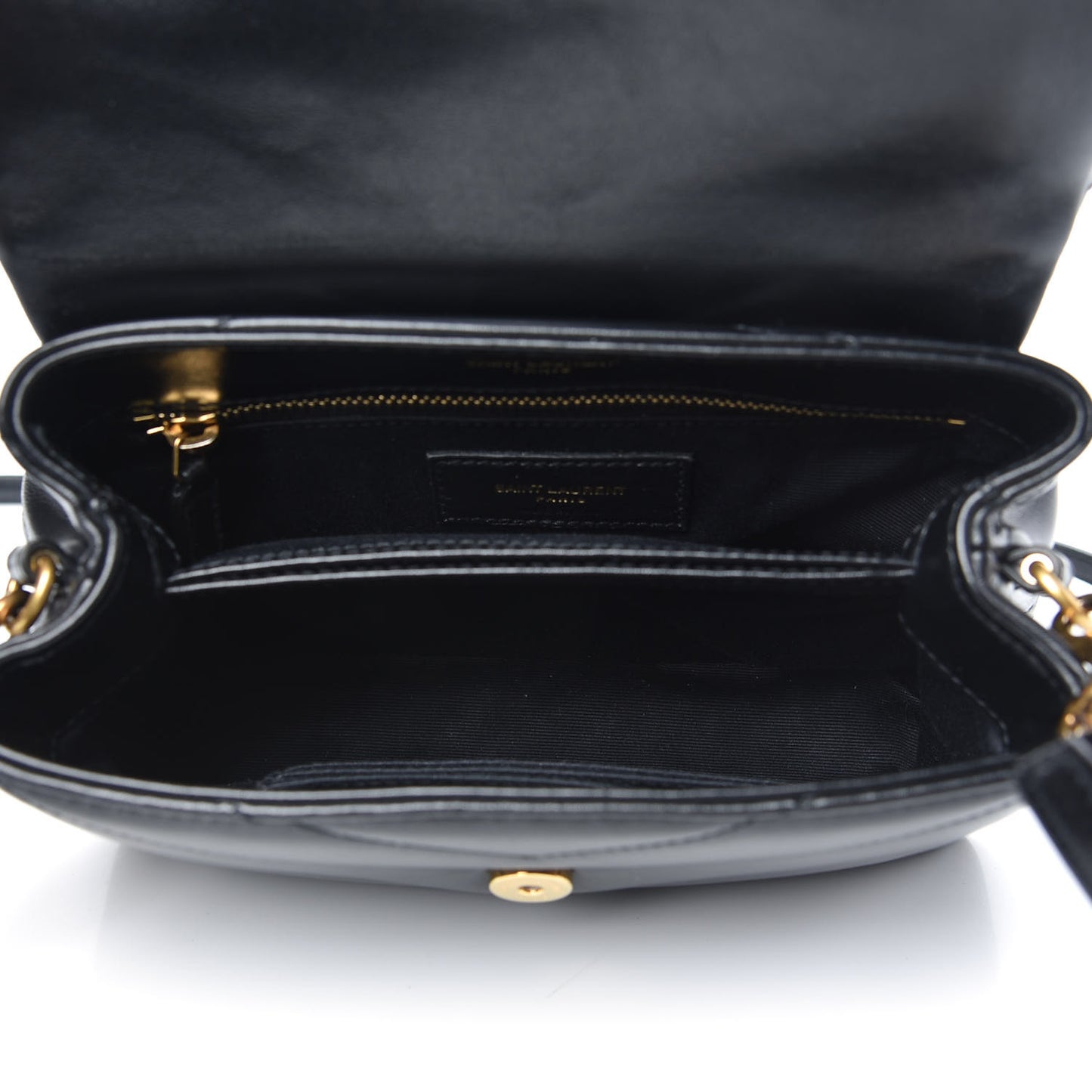 Calfskin Y Quilted Monogram Toy Loulou Crossbody Bag Black