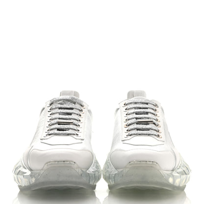 Jimmy Choo Metallic Calfskin Womens Diamond F Low Top Sneaker 40 White Silver 2 of 10