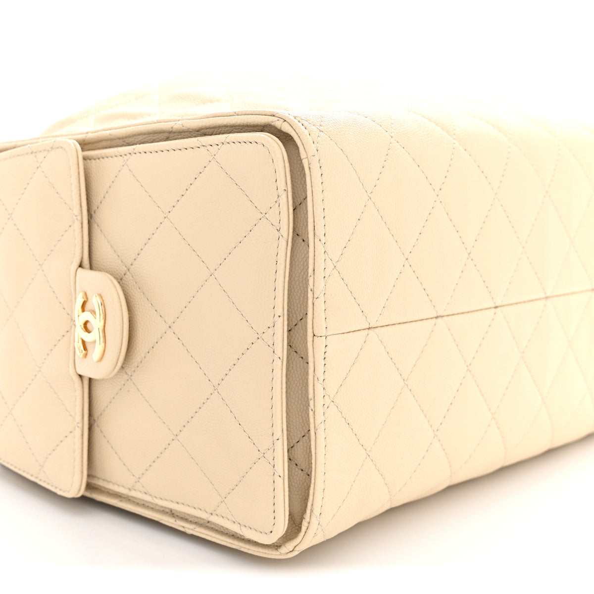 Caviar Quilted Medium Chanel 25 Handbag Beige