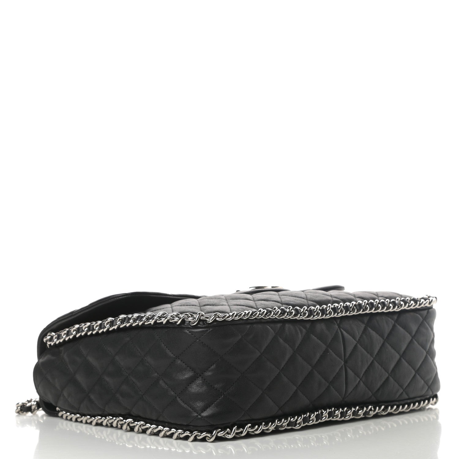 Chanel Washed Lambskin Quilted Maxi Chain Around Flap Black 4 of 11