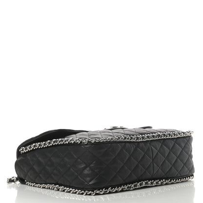Chanel Washed Lambskin Quilted Maxi Chain Around Flap Black 4 of 11