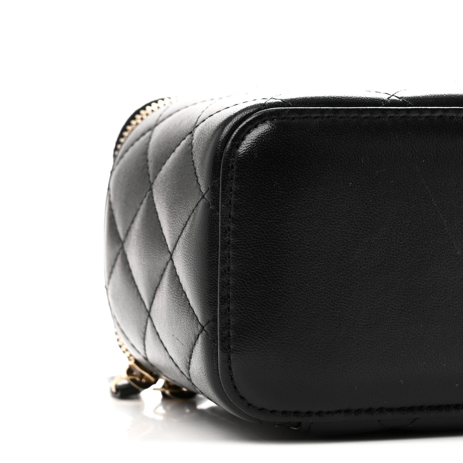 Chanel Lambskin Quilted Small Vanity Case With Chain Black 9 of 11