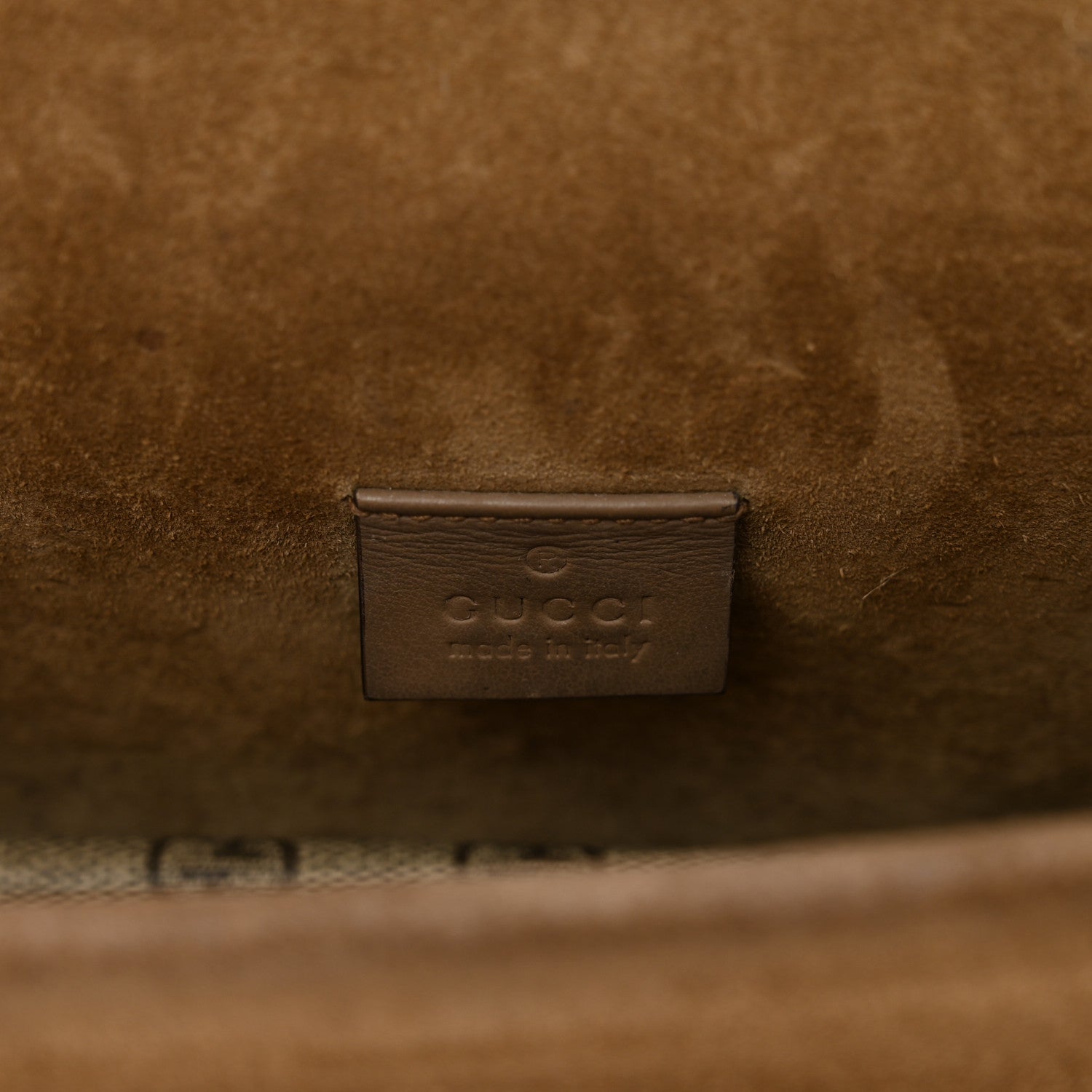 Gucci GG Supreme Monogram Suede Crystal Small Dionysus Shoulder Bag Beige Ebony Taupe 8 of 14