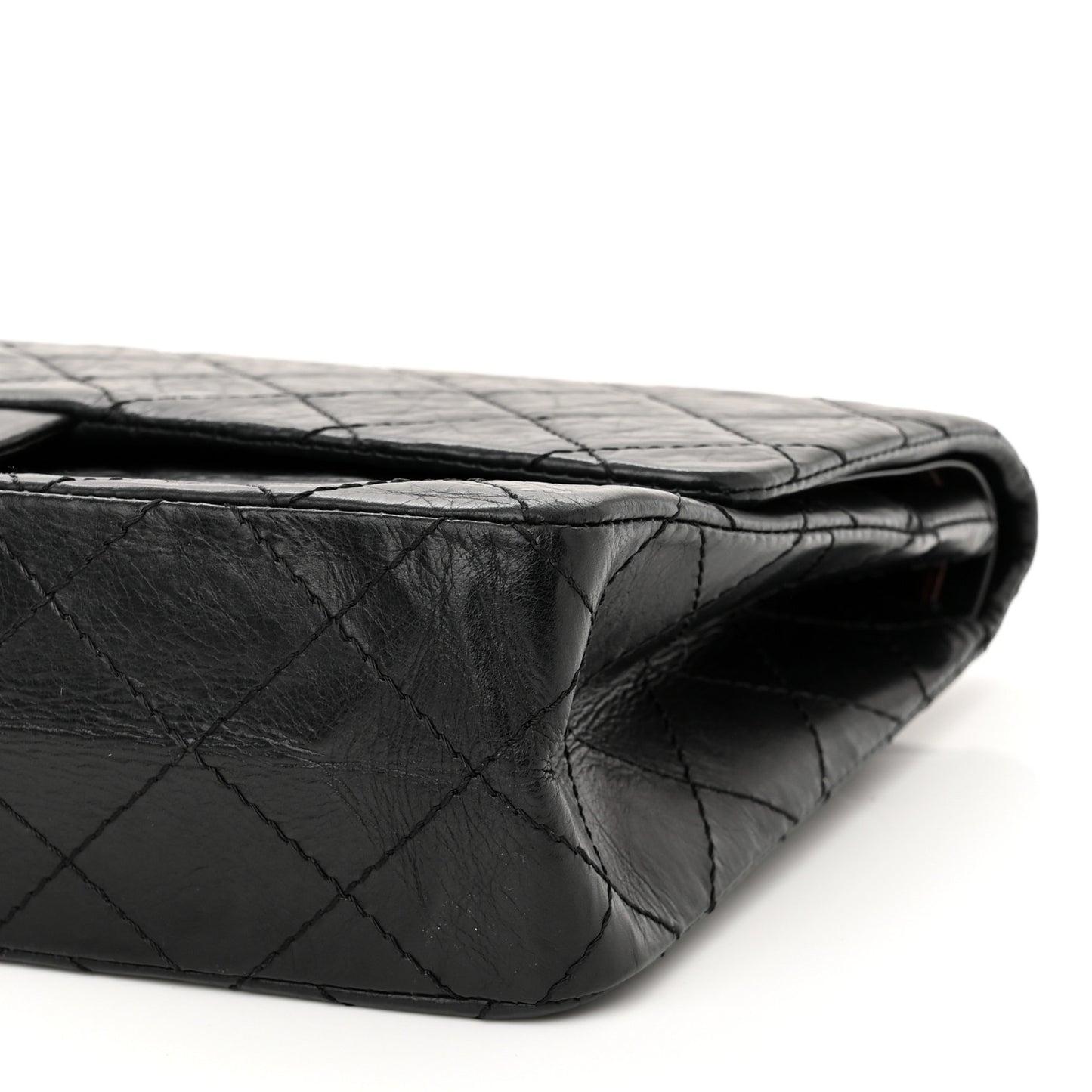 Aged Calfskin Quilted 50th Anniversary 2.55 Reissue 227 Flap Black