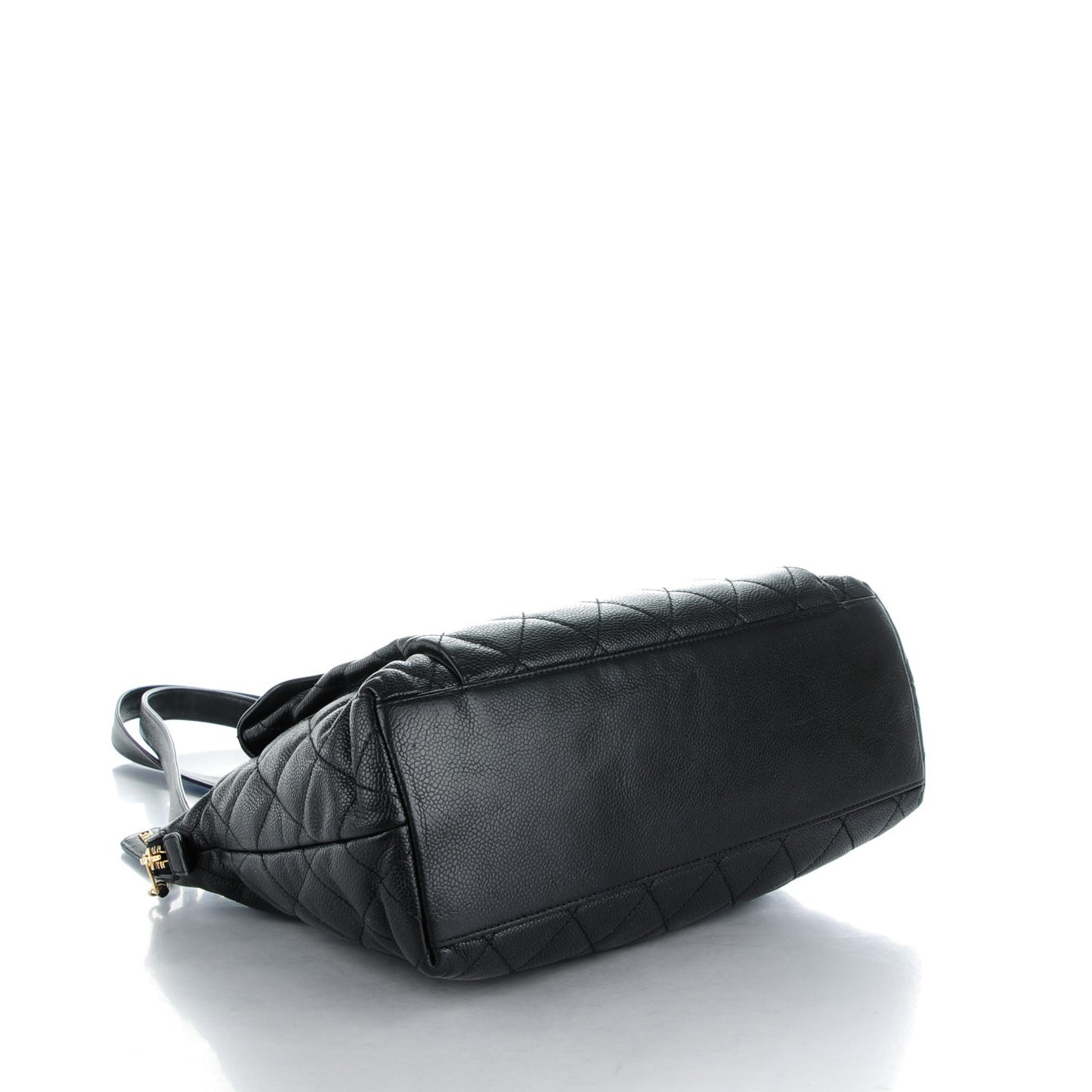 Caviar Quilted Flap Shoulder Bag Black