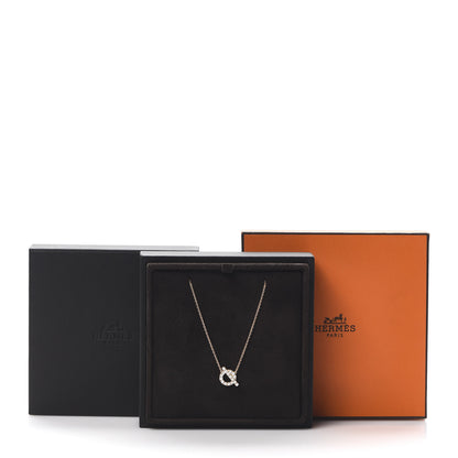 Hermes 18K Rose Gold Diamond Finesse Pendant Necklace 6 of 6