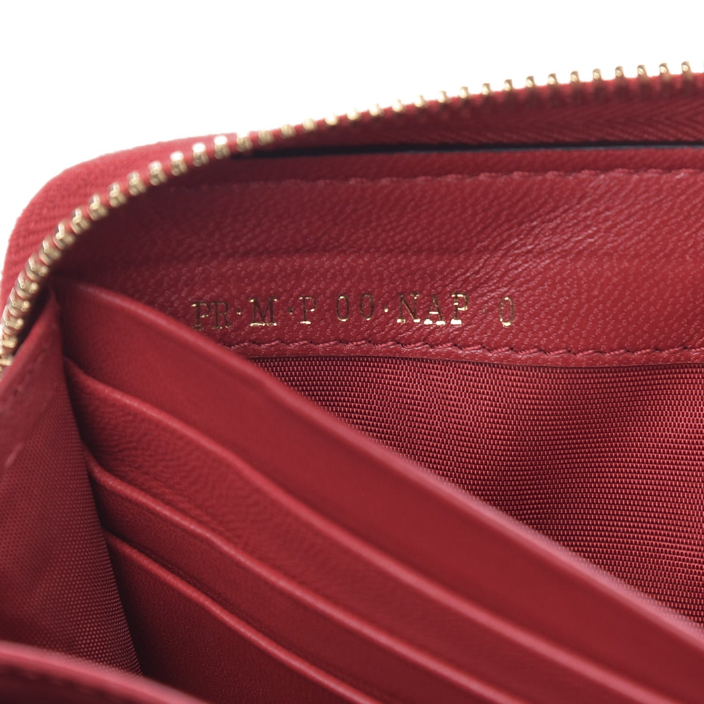 Lambskin Rockstud Spike Zip Around Wallet Red