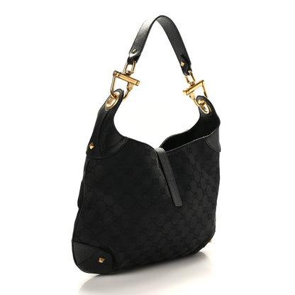 Gucci Monogram Piston Lock Jackie O Hobo Black 3 of 9