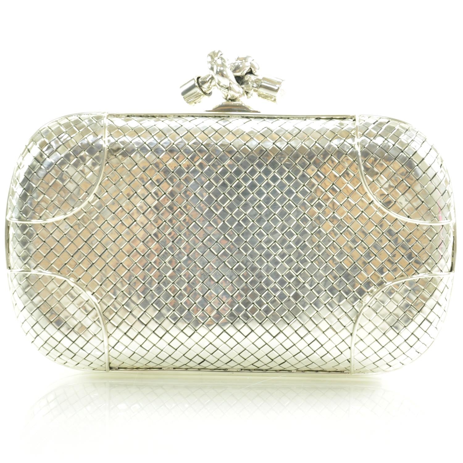 Bottega Veneta Antique Sterling Silver Knot Clutch 4 of 9