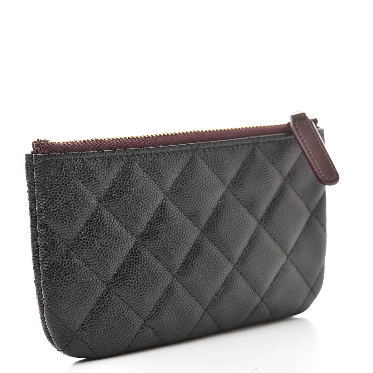 Caviar Quilted Small Cosmetic Case Black