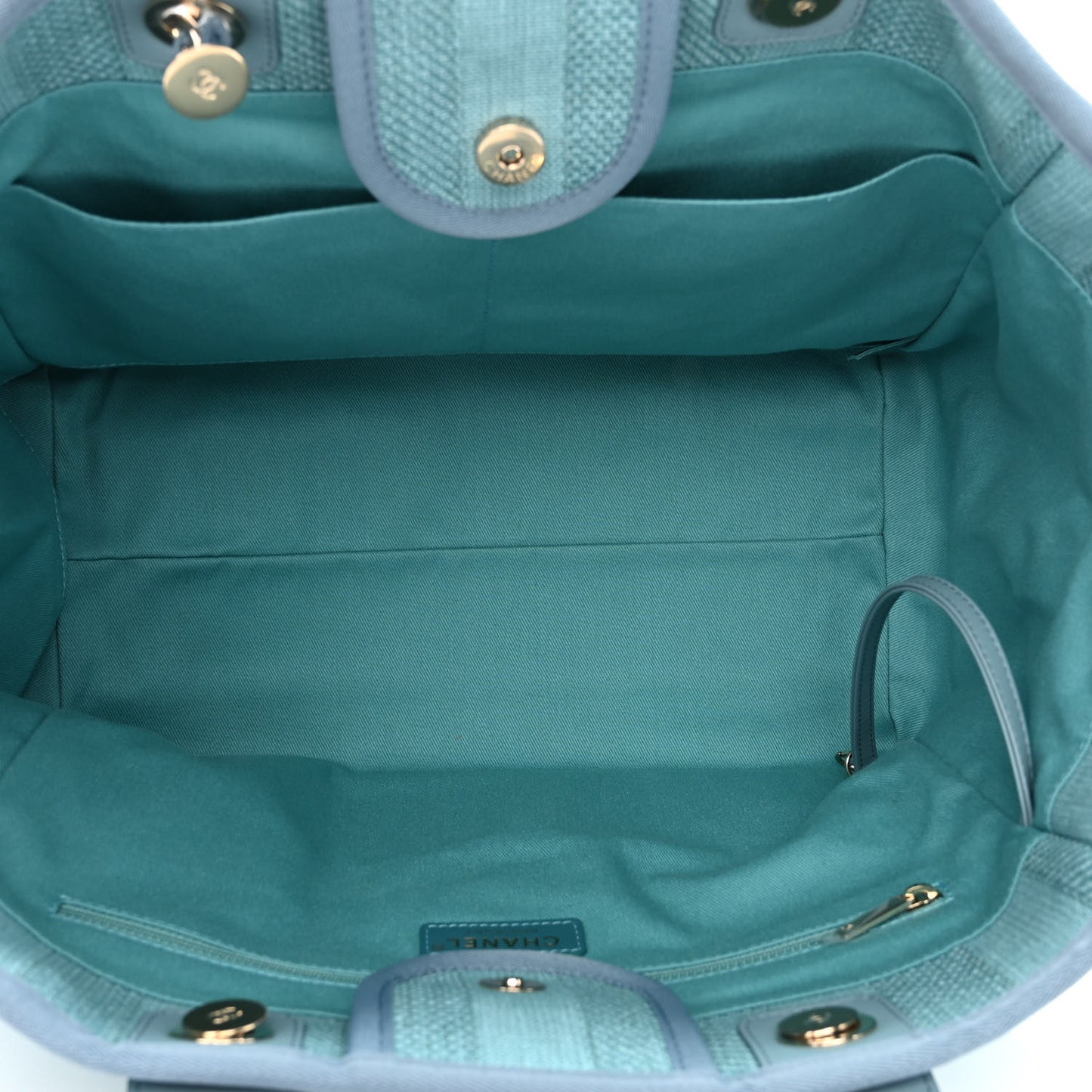 Mixed Fibers Striped Medium Deauville Tote Blue