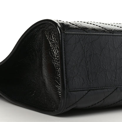 Saint Laurent Crinkled Calfskin Matelasse Monogram Medium Niki Shopper Tote Black 8 of 9