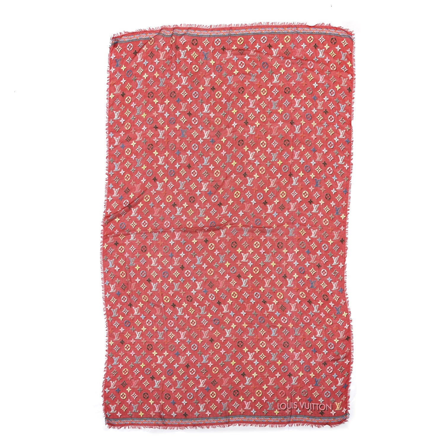 Louis Vuitton Silk Pop Monogram Stole Flamingo 1 of 4