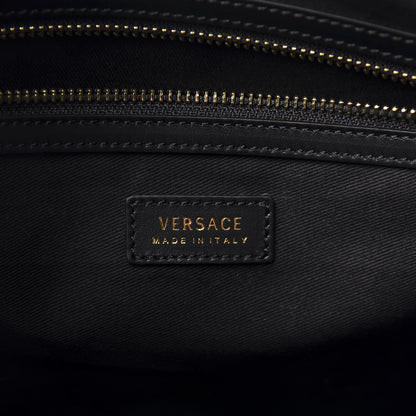 Versace Calfskin Shopping Tote Black 8 of 9