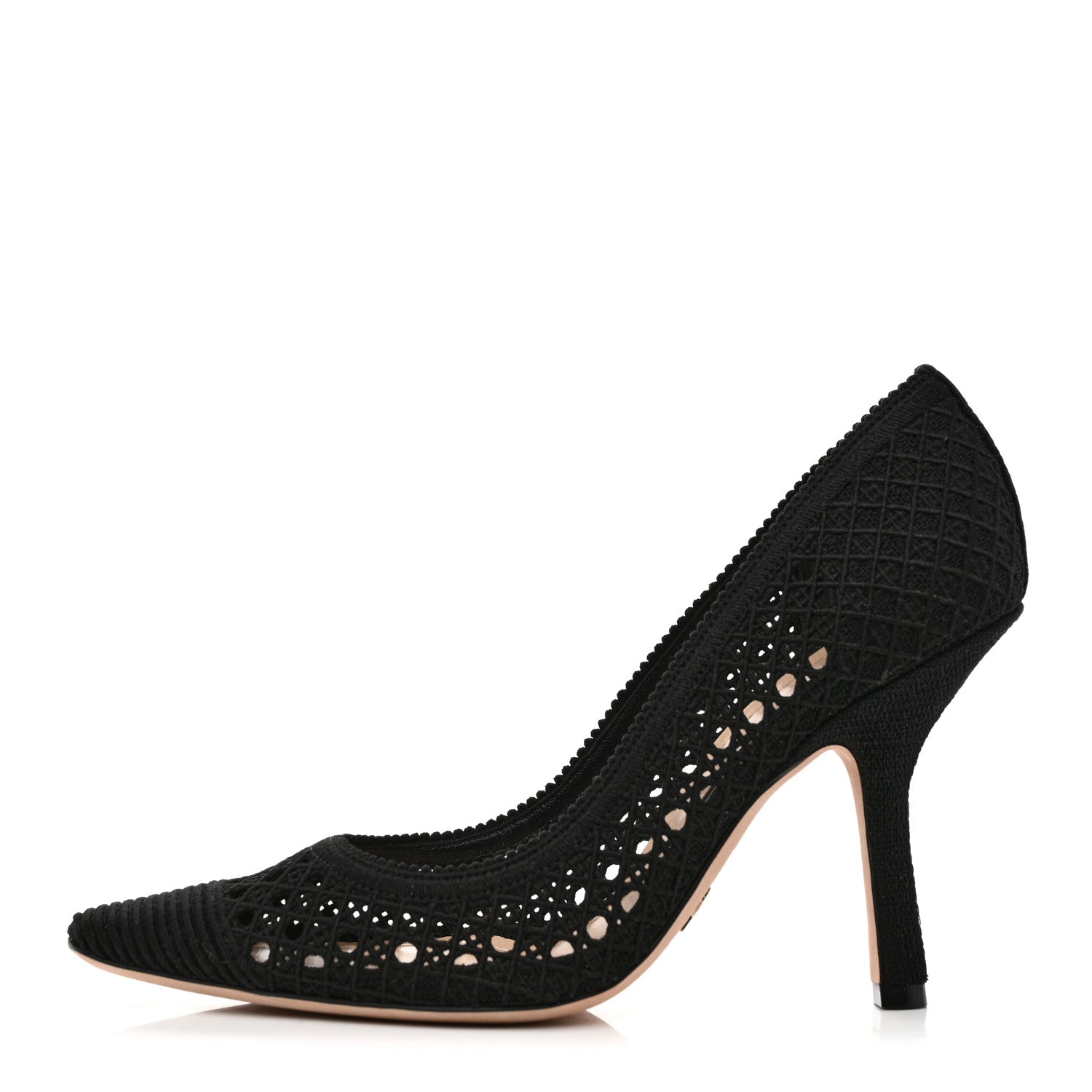 Christian Dior Mesh Cotton Cannage Dior Capture 100mm Pumps 37 Black 1 of 10