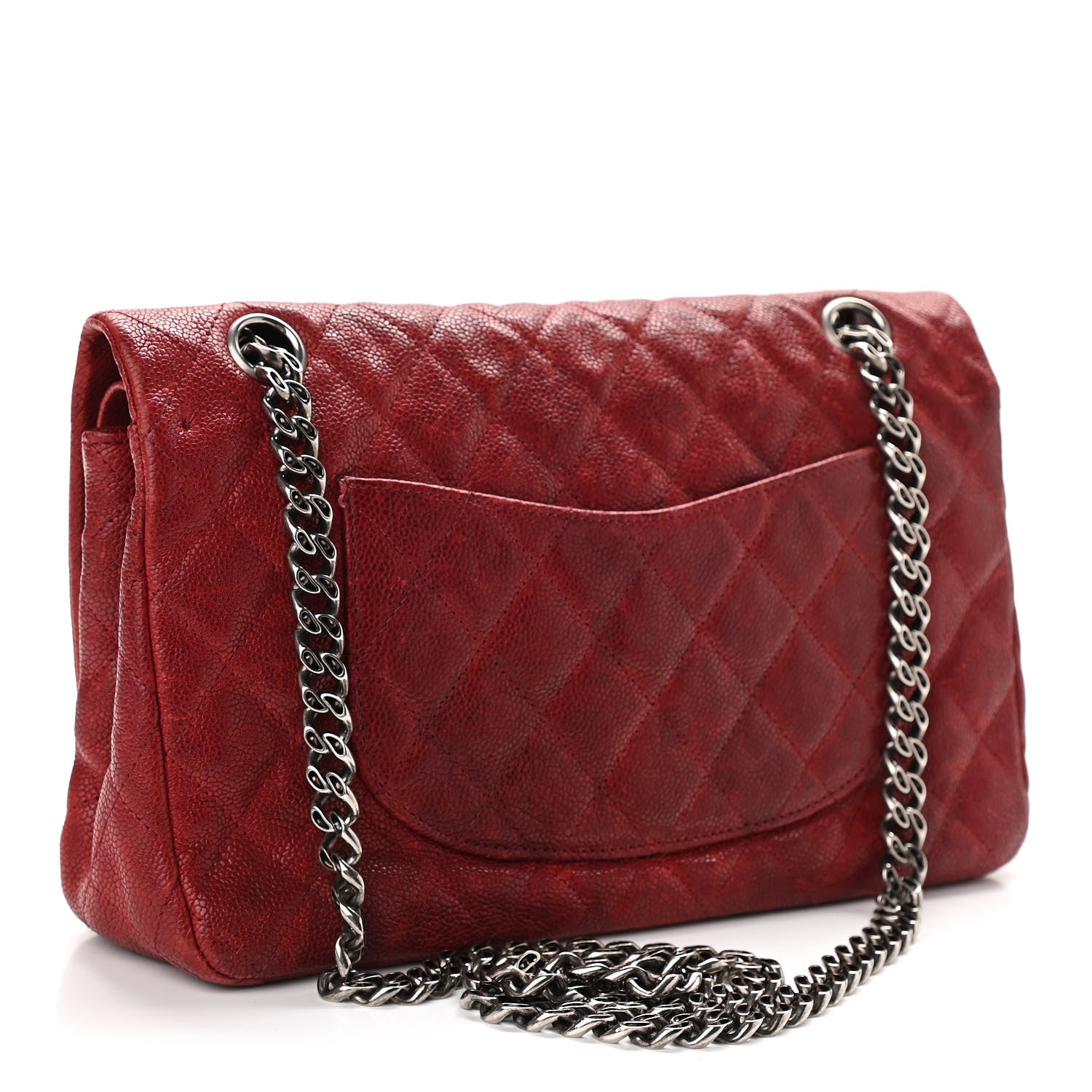 Chanel Washed Caviar Quilted 2.55 Reissue 225 Bijoux Chain Flap Red 3 of 13