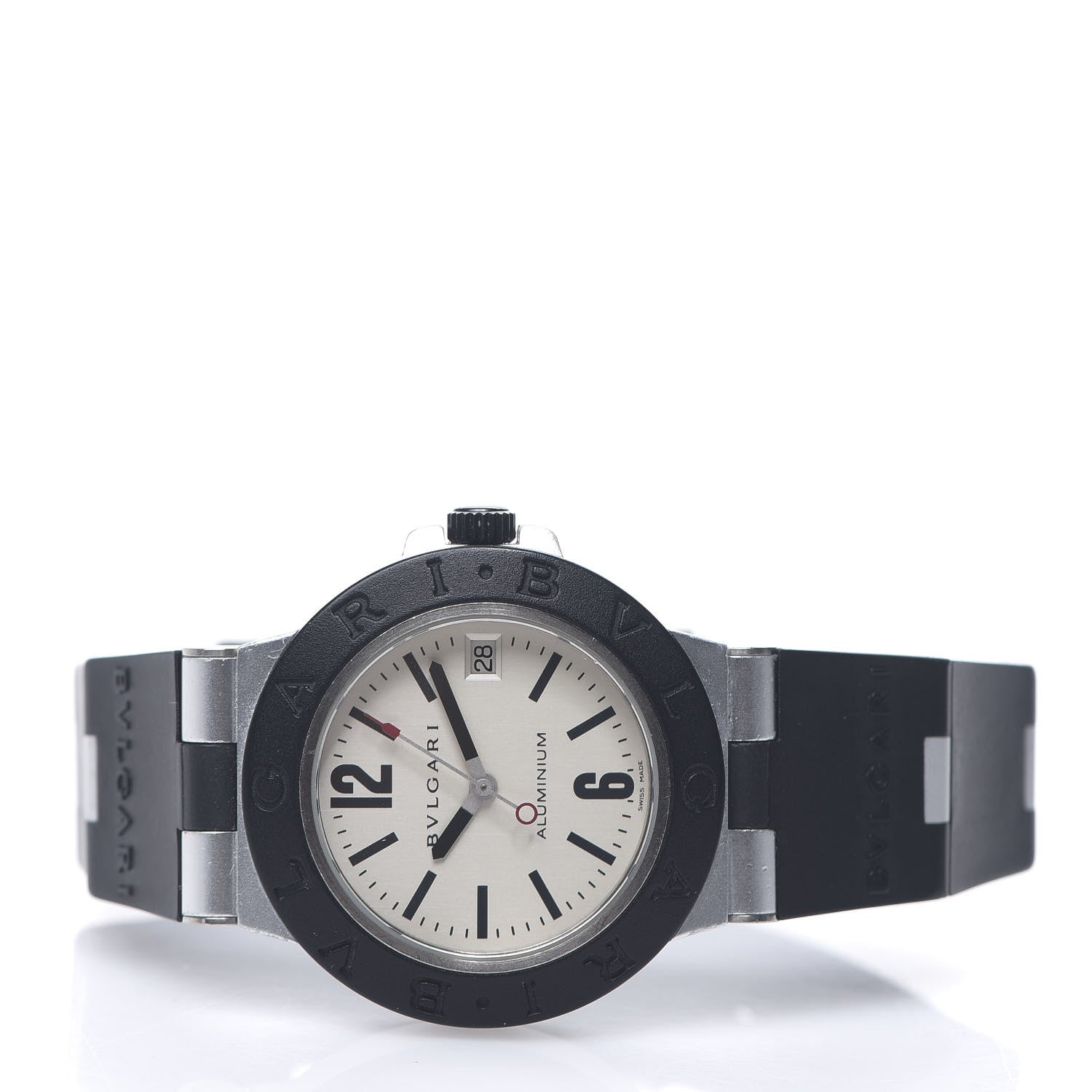 Bulgari Aluminum Rubber 38mm Diagono Quartz Watch 2 of 5
