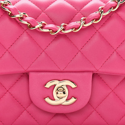 Chanel Lambskin Quilted Mini Rectangular Flap Fuchsia 8 of 11