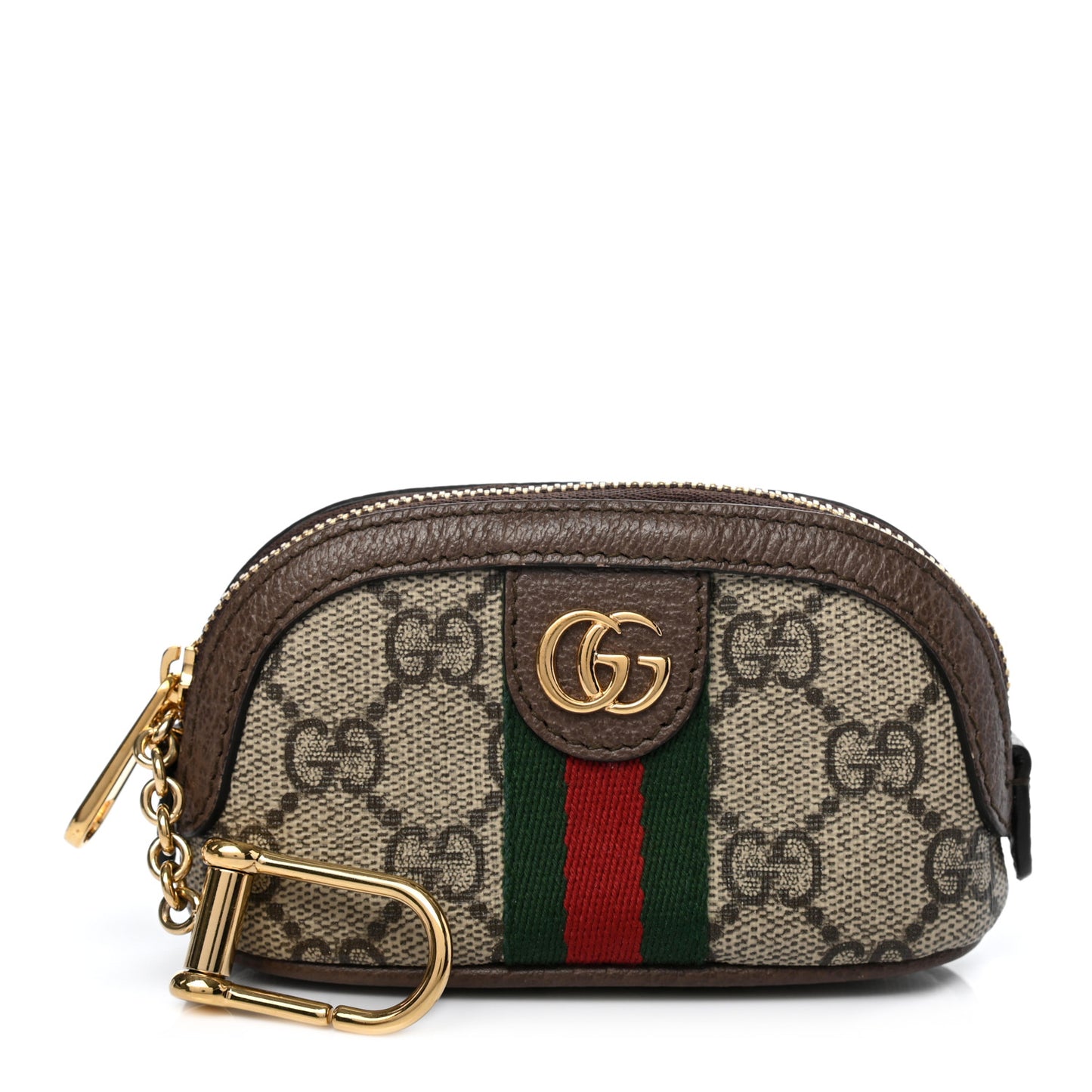 GG Supreme Monogram Web Ophidia Dome Key Pouch Beige New Acero