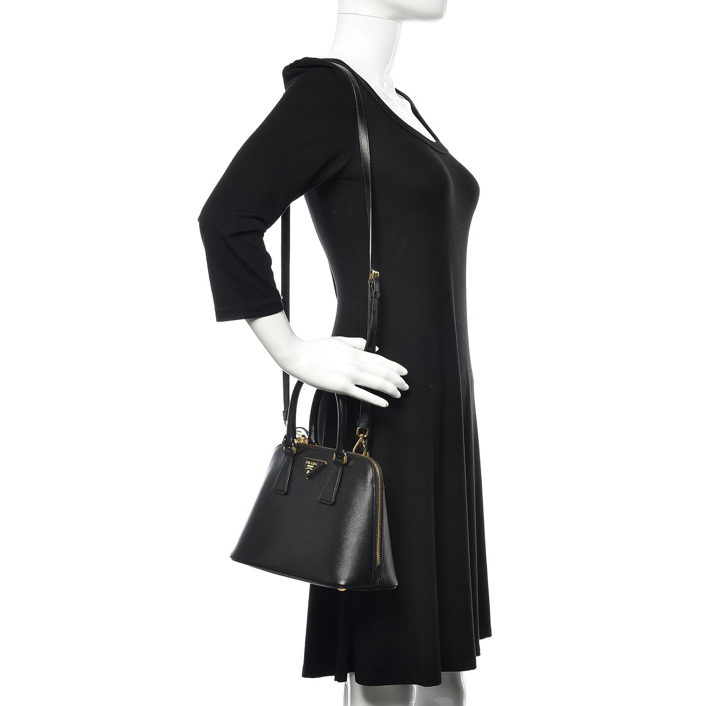 Saffiano Lux Small Promenade Tote Black
