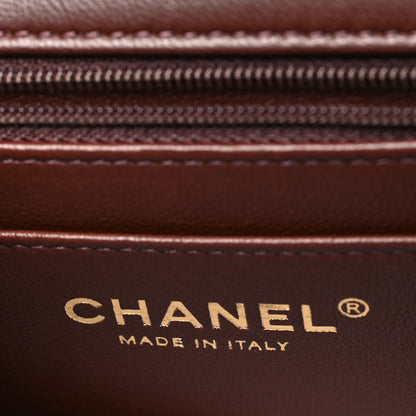Chanel Lambskin Quilted Mini Top Handle Rectangular Flap Dark Brown 6 of 11