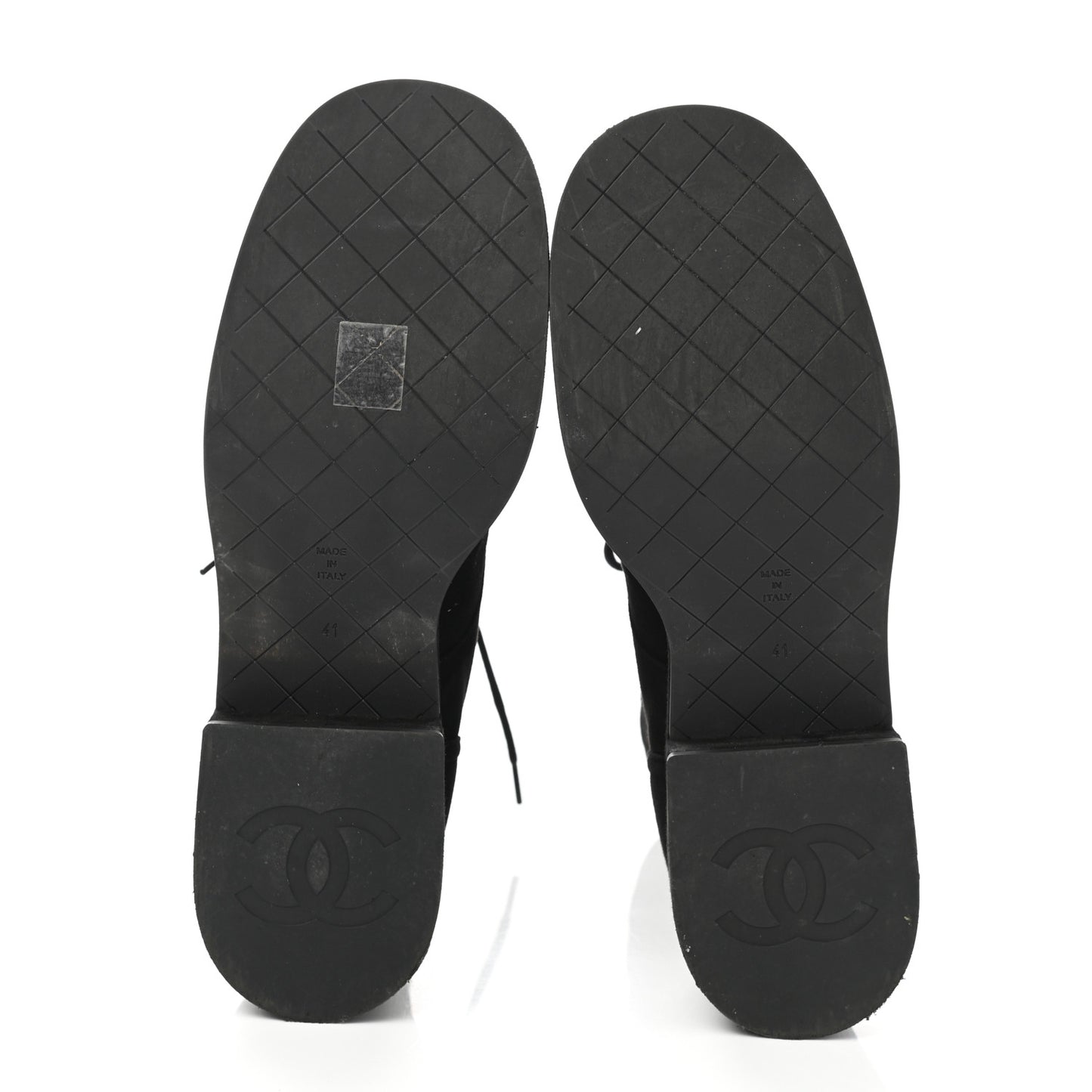 Suede Quilted Lace Up Combat Boots 41 Black