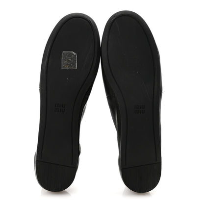 Miu Miu Nappa Ruched Ballerina Flats 37.5 Black 6 of 9