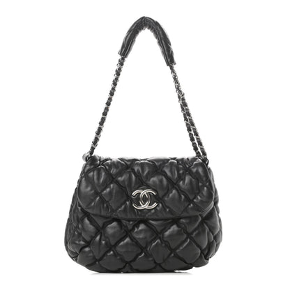 Chanel Lambskin Bubble Quilt Flap Bag Black 1 of 10