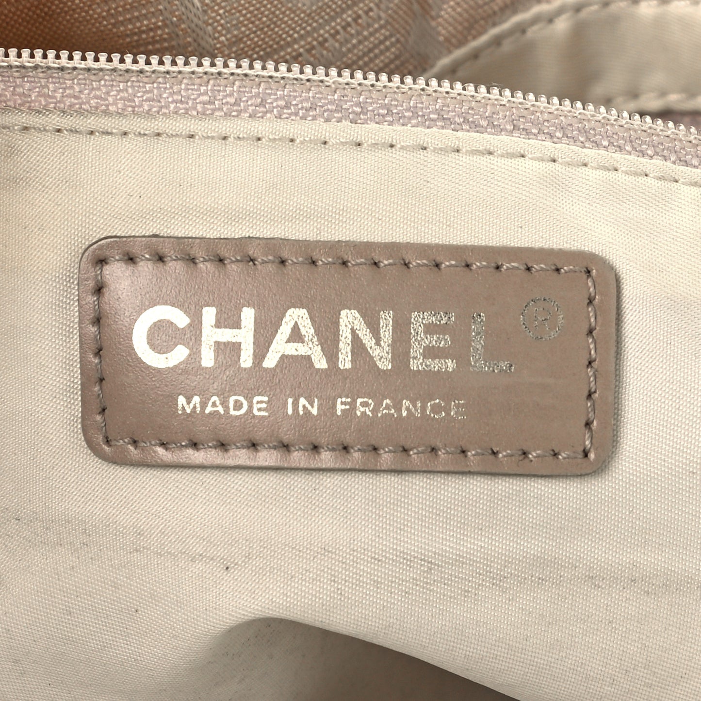 Metallic Nylon Small Travel Tote Beige