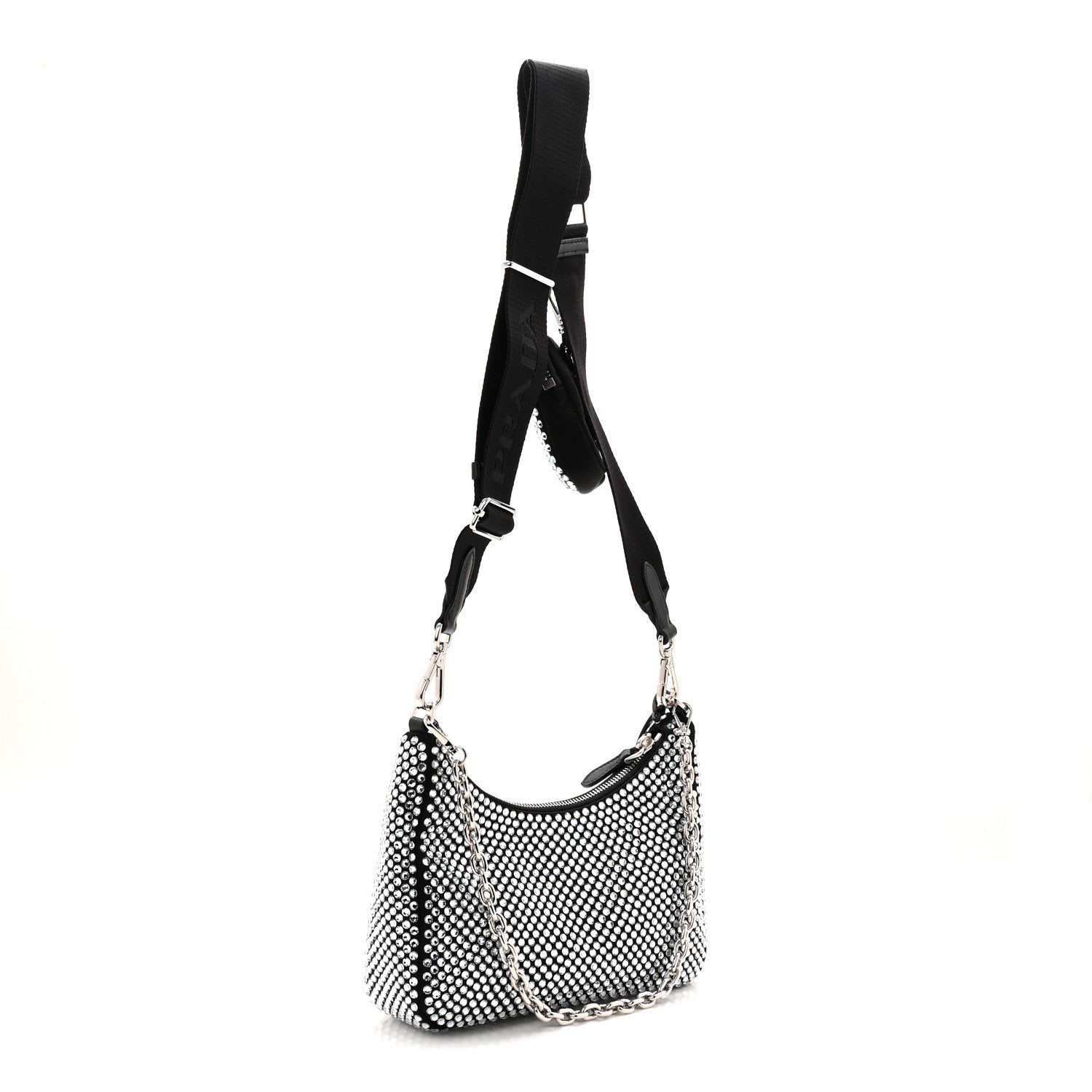 Prada Satin Crystal Re-Edition 2005 Shoulder Bag Cristal 3 of 10