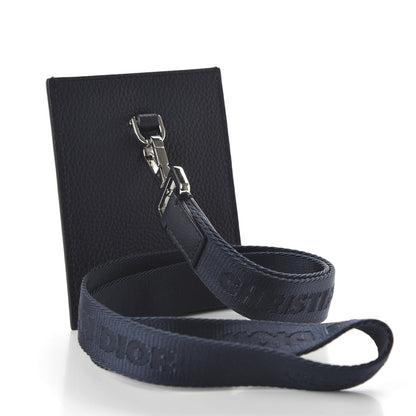 Christian Dior X AIR JORDAN Grained Calfskin Vertical Card Holder Lanyard Bleu 2 of 5