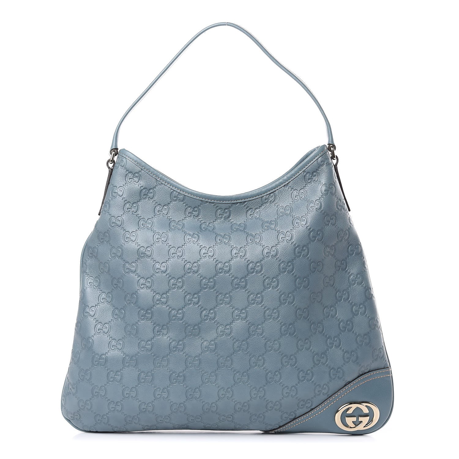 Gucci Guccissima Medium New Britt Hobo Blue 1 of 12