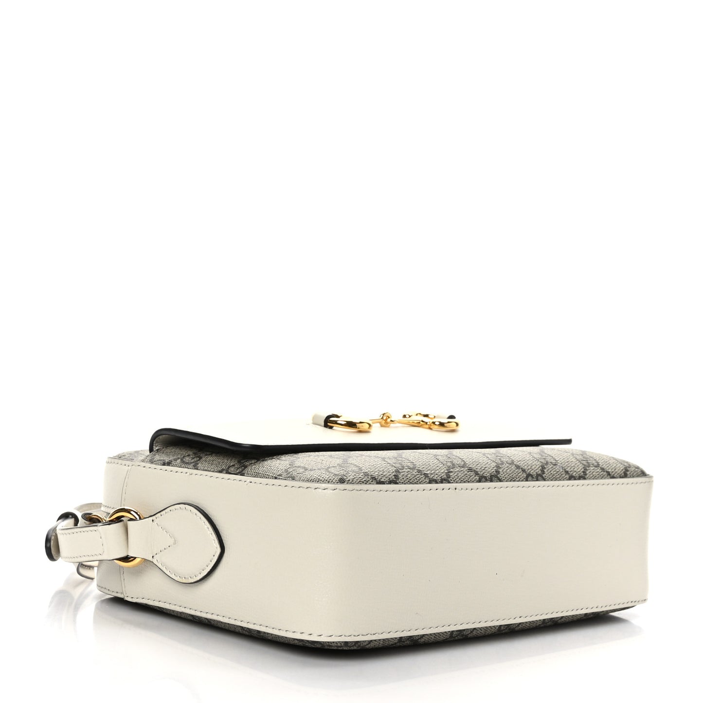 GG Supreme Monogram Small Horsebit 1955 Shoulder Bag Beige Mystic White
