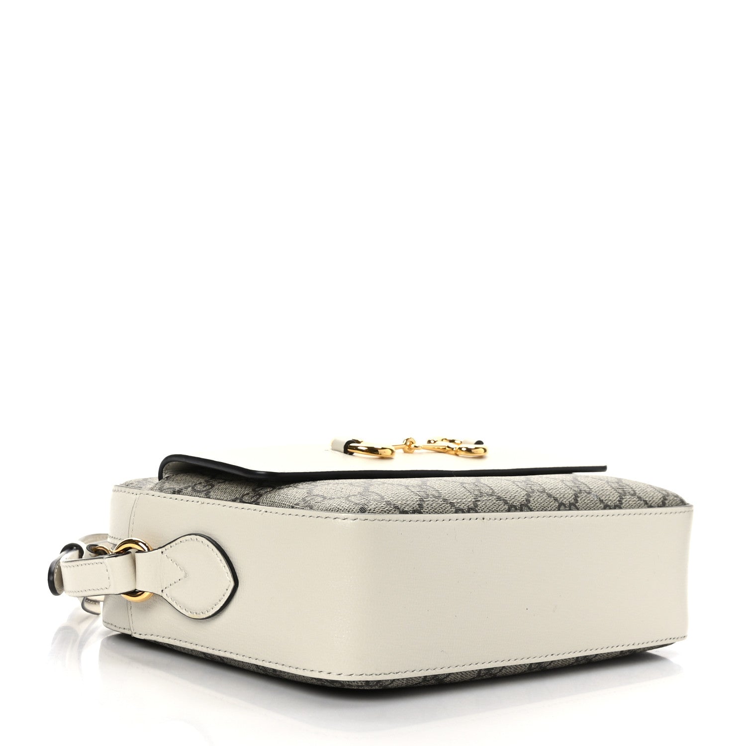Gucci GG Supreme Monogram Small Horsebit 1955 Shoulder Bag Beige Mystic White 4 of 10