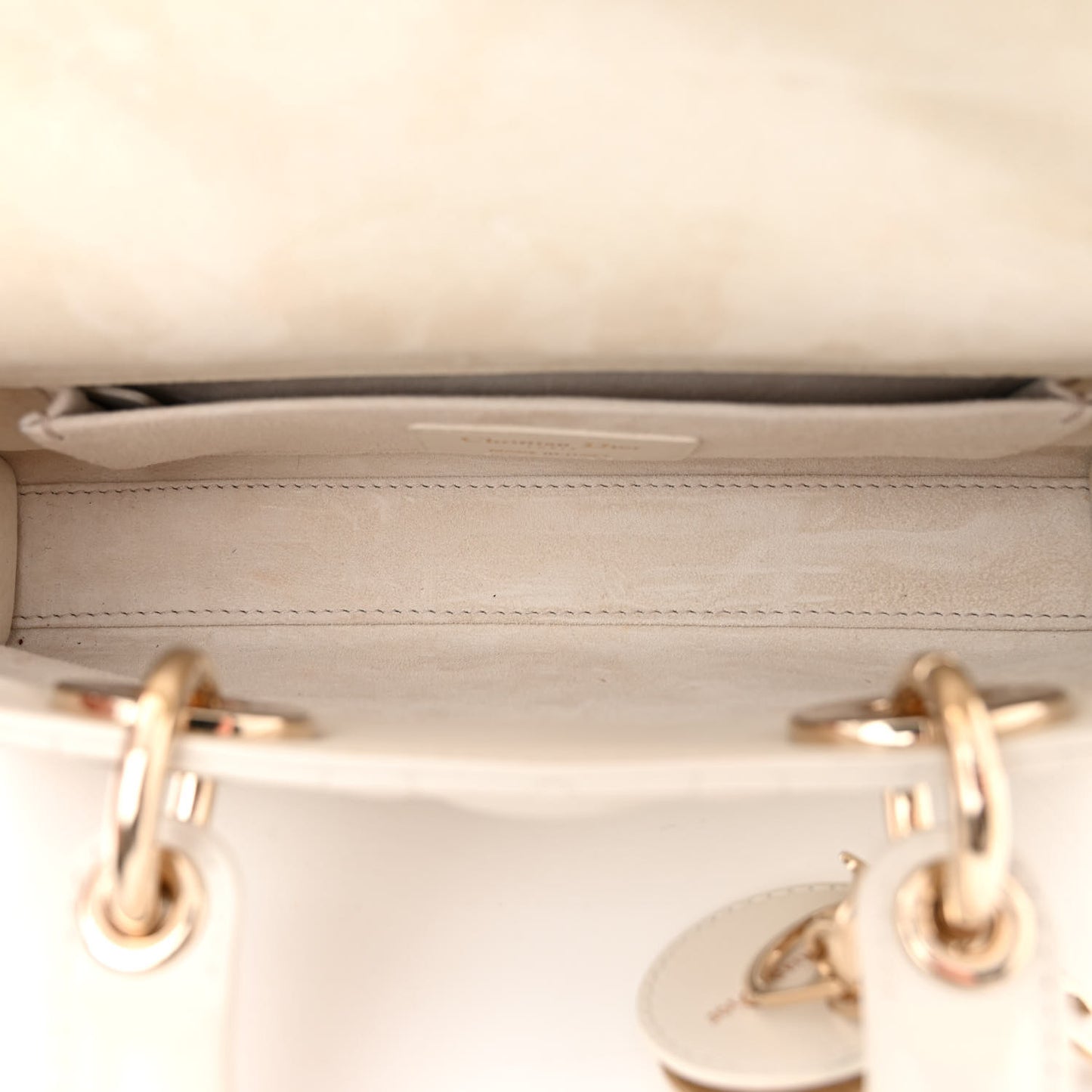 Lambskin Cannage Small Lady D-Joy Latte