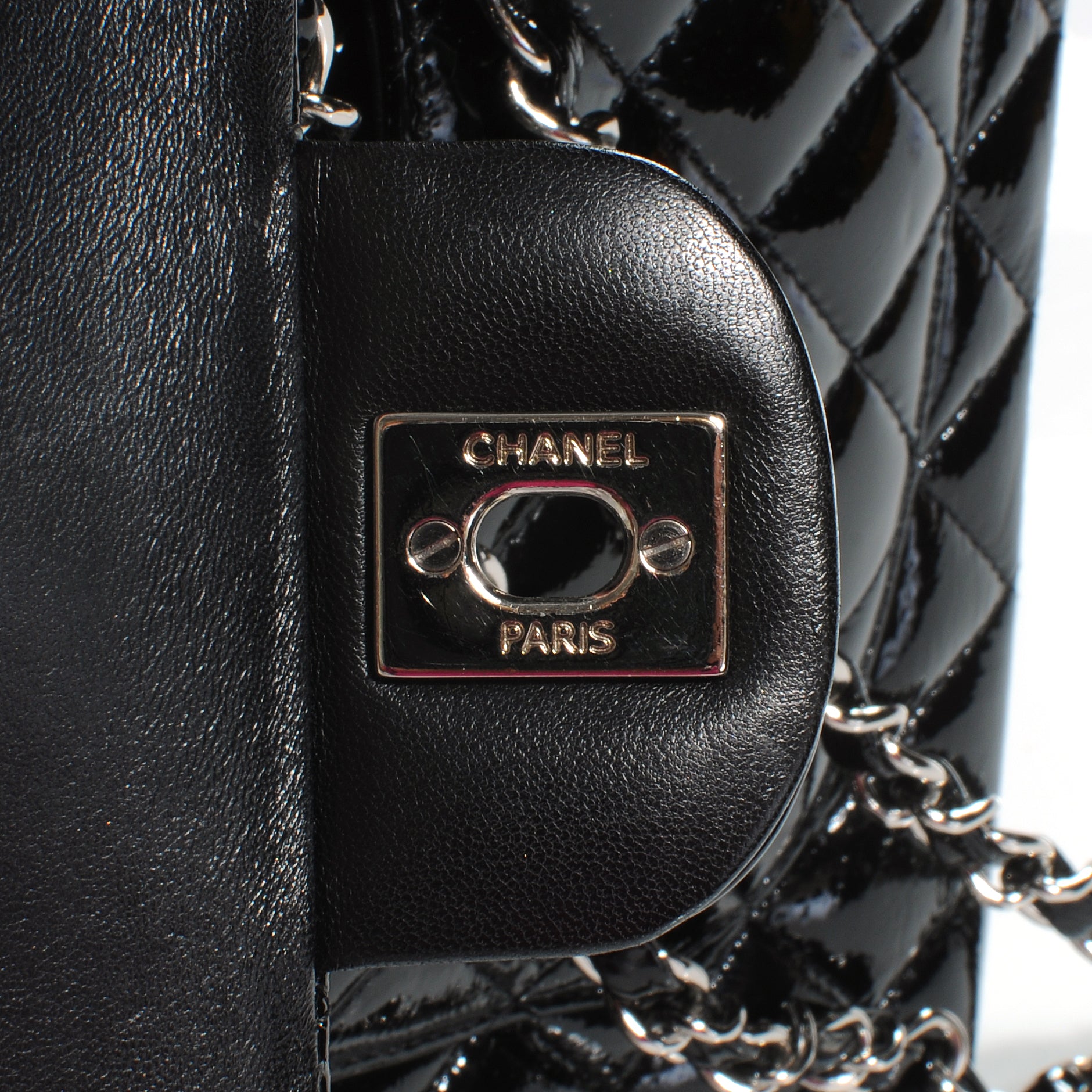 Chanel Patent Medium Double Flap Black 6 of 9